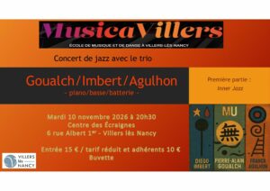Le 10/11 – Concert du trio jazz Goualch / Imbert / Agulhon
